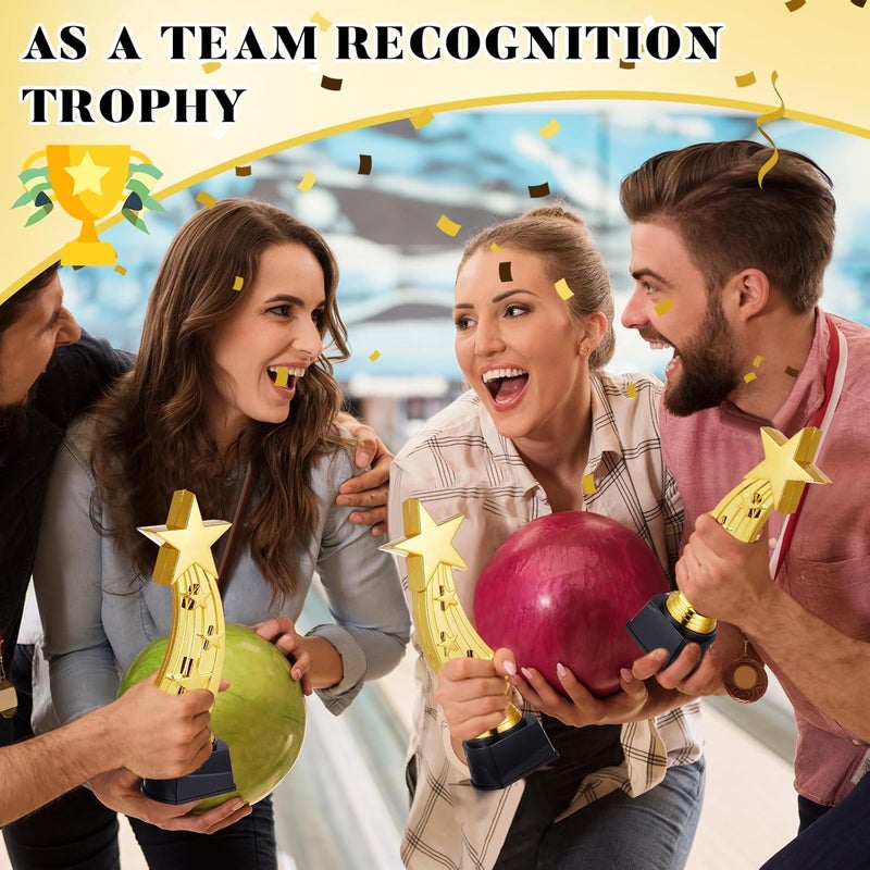 Quelay 9.5 Inch Trophy Awards Gold Plastic Trophies Bulk for Employee Recognition, School Prize, Motivational Gift, Celebrating Outstanding Achievement, Competition - Image 3